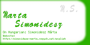 marta simonidesz business card