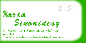 marta simonidesz business card